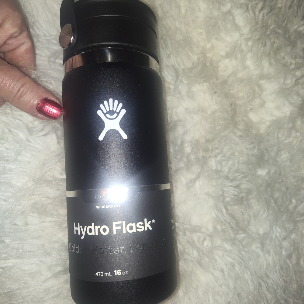 Hydro Flask Black Wide Mouth Bottle 16oz Hot or Cold